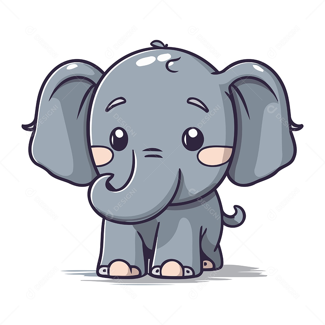 Elefante Desenho Animado Ilustração Vetor EPS