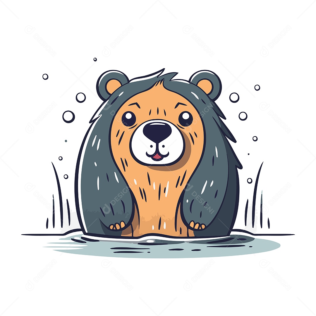 Urso Desenho Animado Ilustração Vetor EPS