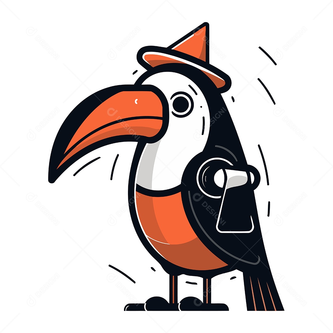 Tucano Desenho Animado Ilustração Vetor EPS