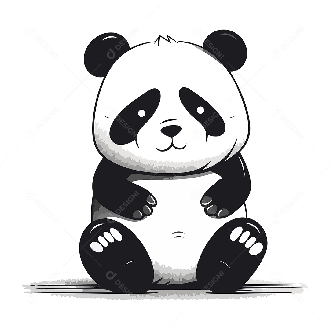 Urso Panda Desenho Animado Ilustração Vetor EPS