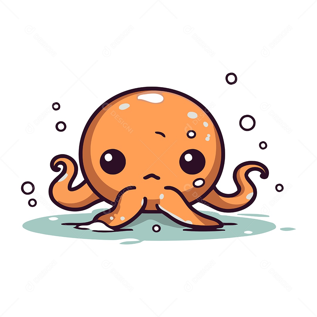 Polvo Desenho Animado Ilustração Vetor EPS