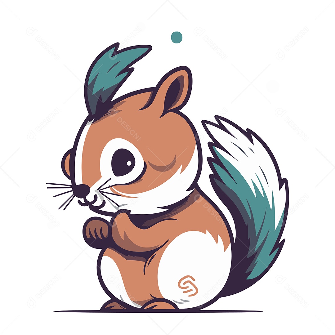 Esquilo Desenho Animado Ilustração Vetor EPS