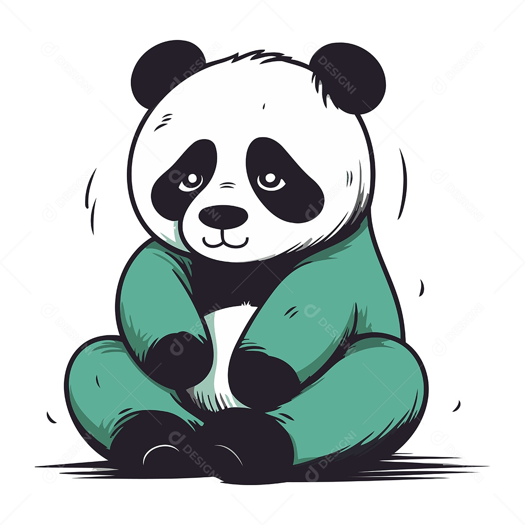 Urso Panda Desenho Animado Ilustração Vetor EPS