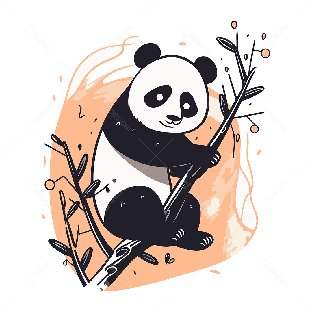 Urso Panda Desenho Animado Ilustração Vetor EPS