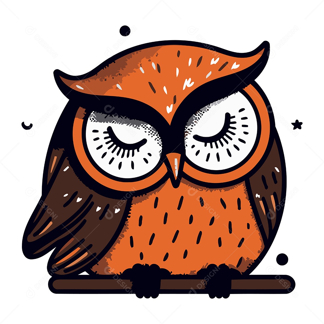 Coruja Desenho Animado Ilustração Vetor EPS