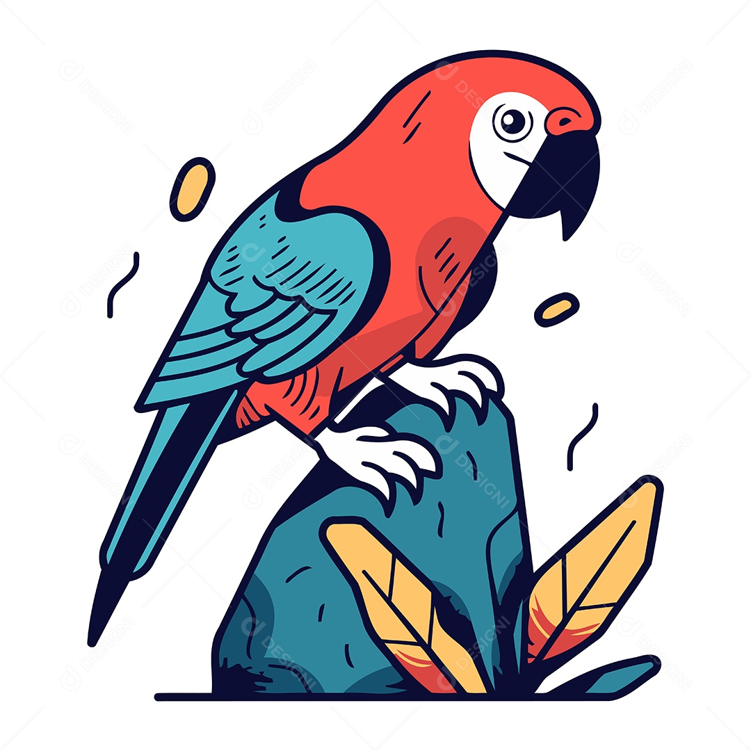 Arara Desenho Animado Ilustração Vetor EPS