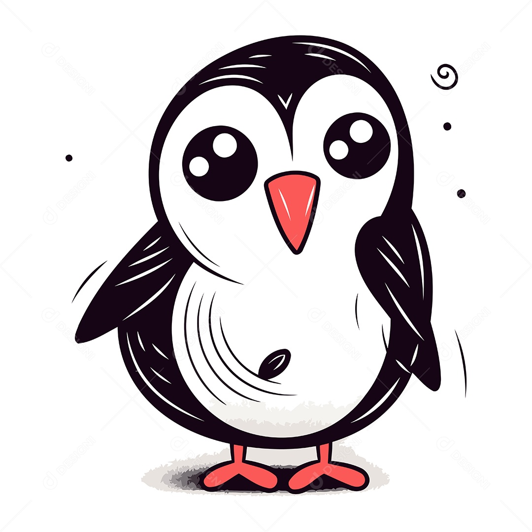 Pinguim Desenho Animado Ilustração Vetor EPS