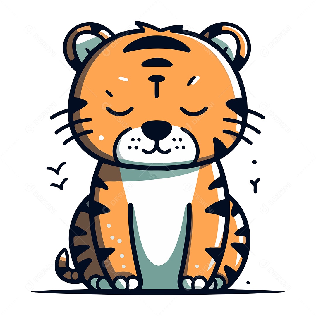 Tigre Desenho Animado Ilustração Vetor EPS