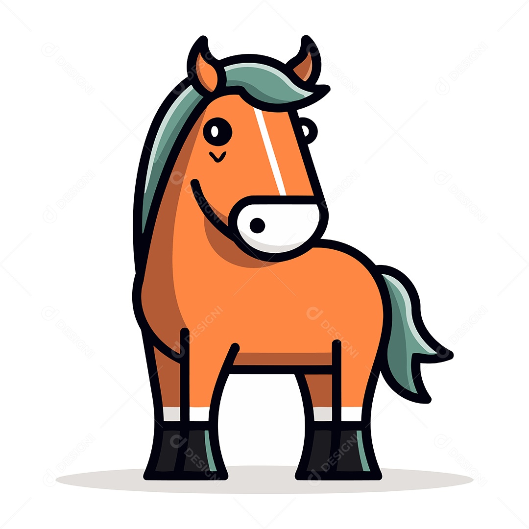 Cavalo Desenho Animado Ilustração Vetor EPS