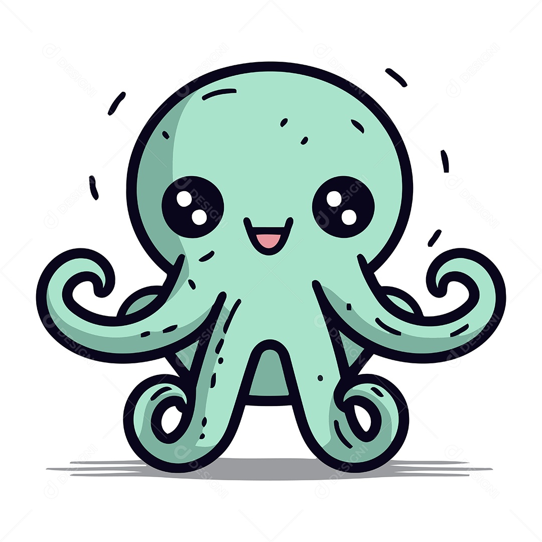 Polvo Desenho Animado Ilustração Vetor EPS