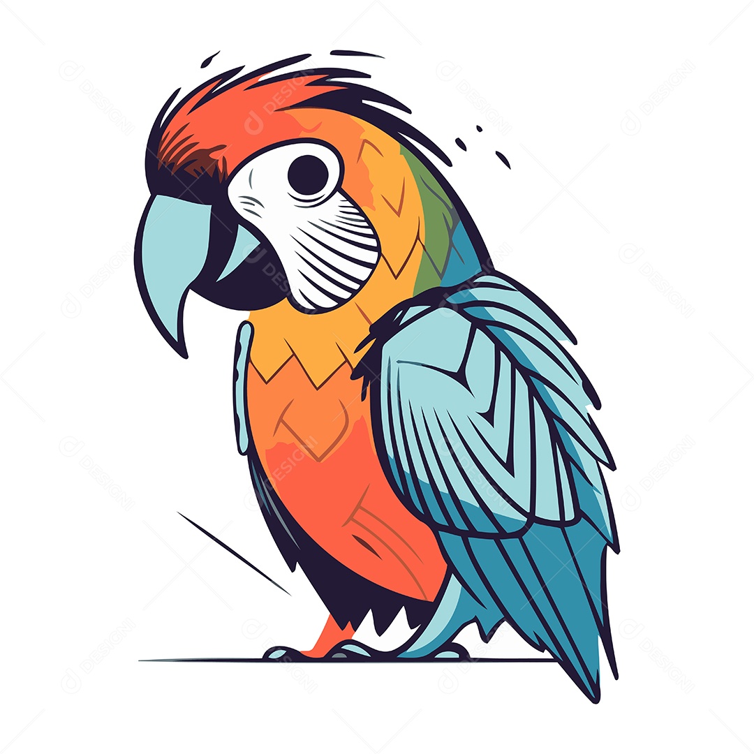 Arara Desenho Animado Ilustração Vetor EPS