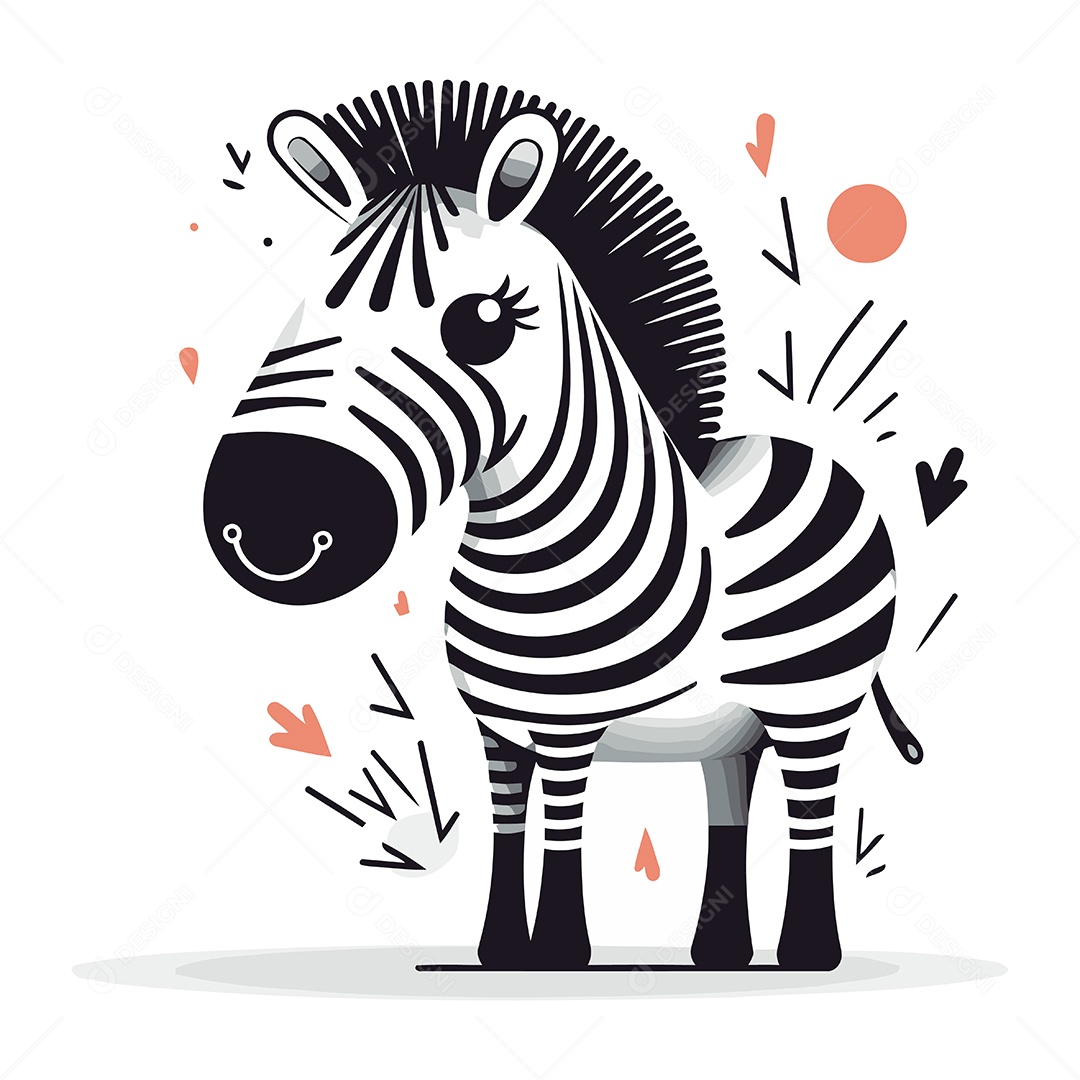 Zebra Desenho Animado Ilustração Vetor EPS