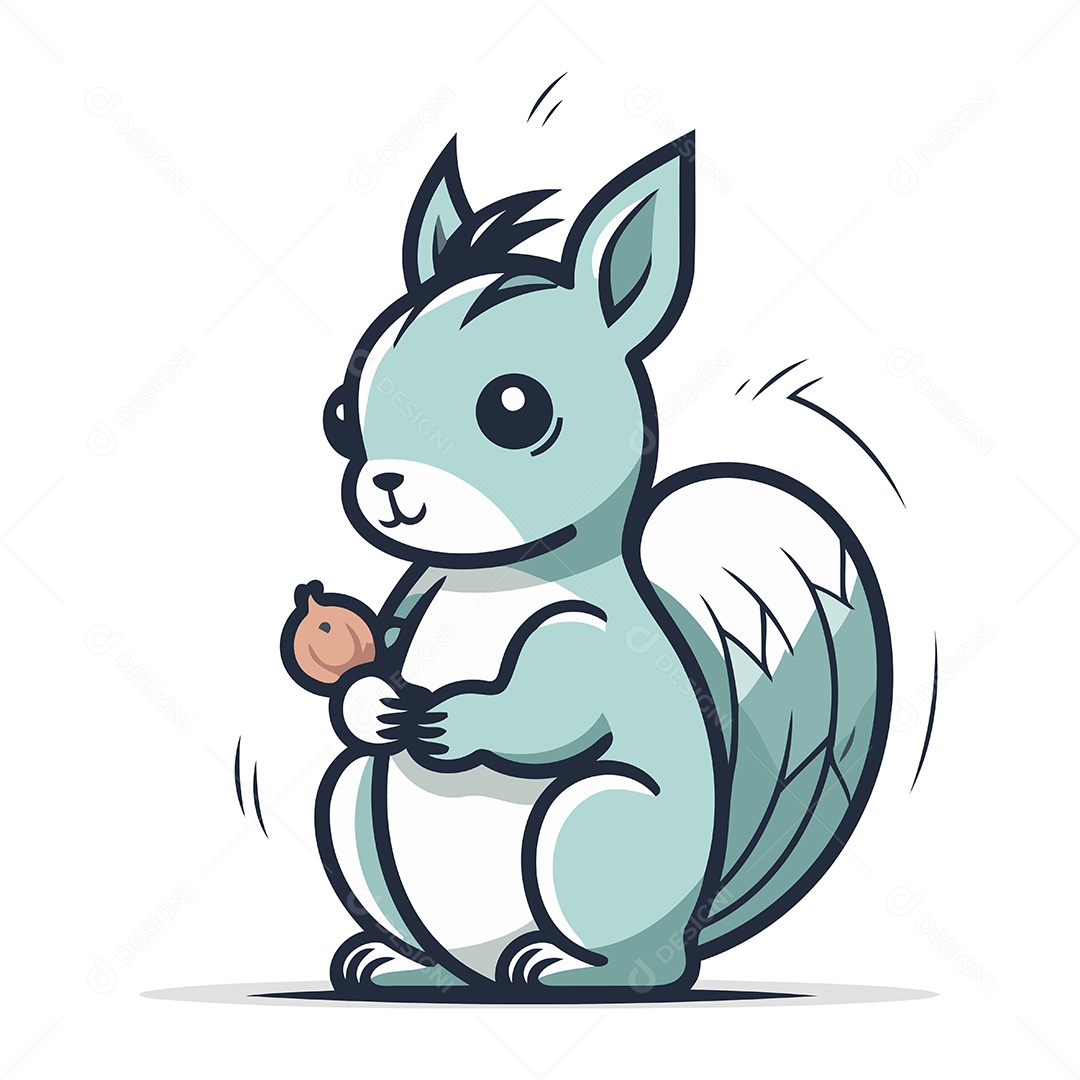 Esquilo Desenho Animado Ilustração Vetor EPS