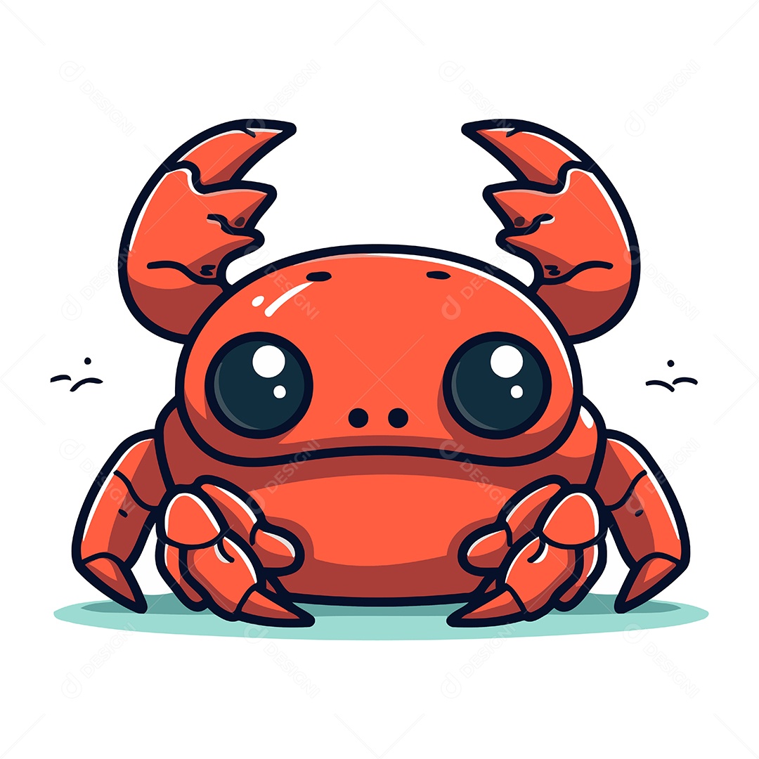 Caranguejo Desenho Animado Ilustração Vetor EPS