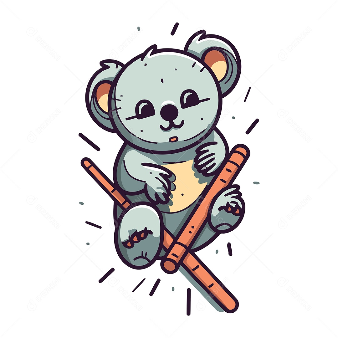 Coala Desenho Animado Ilustração Vetor EPS