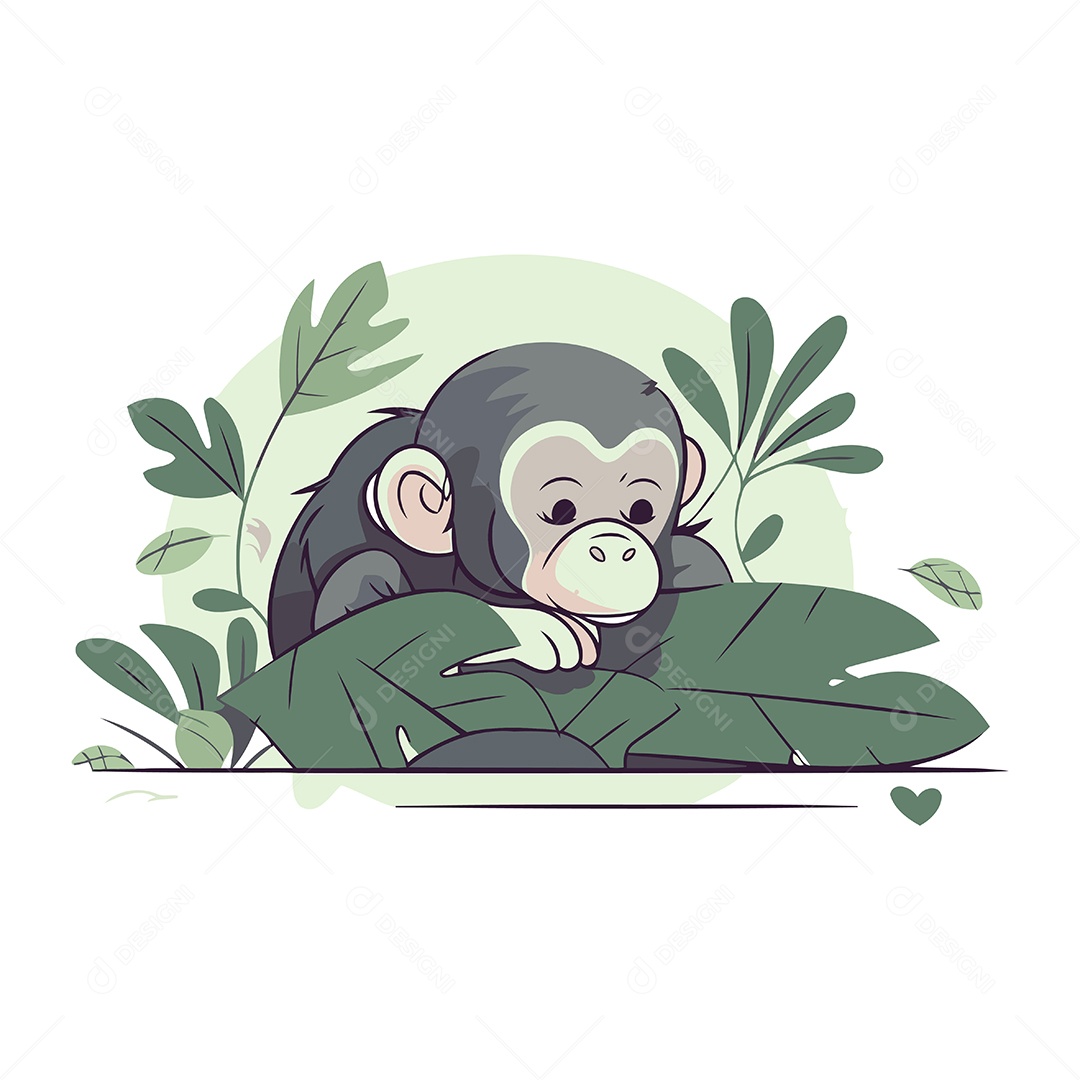 Macaco Desenho Animado Ilustração Vetor EPS