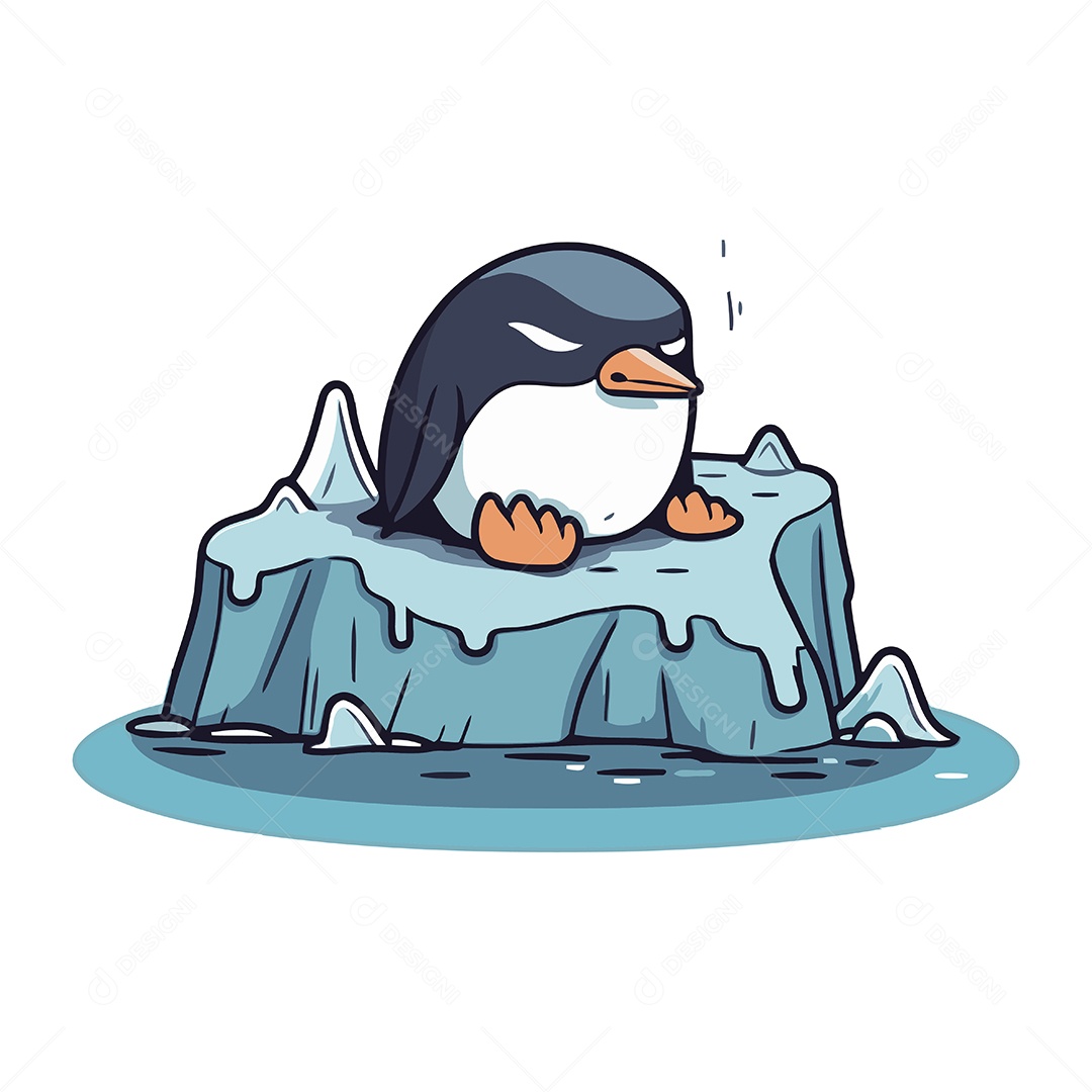 Pinguim Desenho Animado Ilustração Vetor EPS