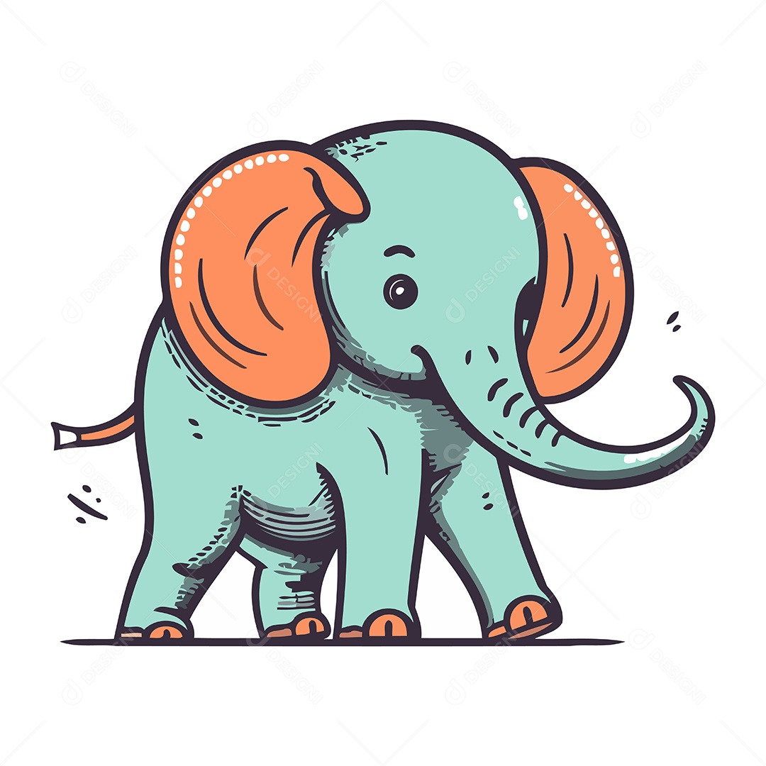 Elefante Desenho Animado Ilustração Vetor EPS