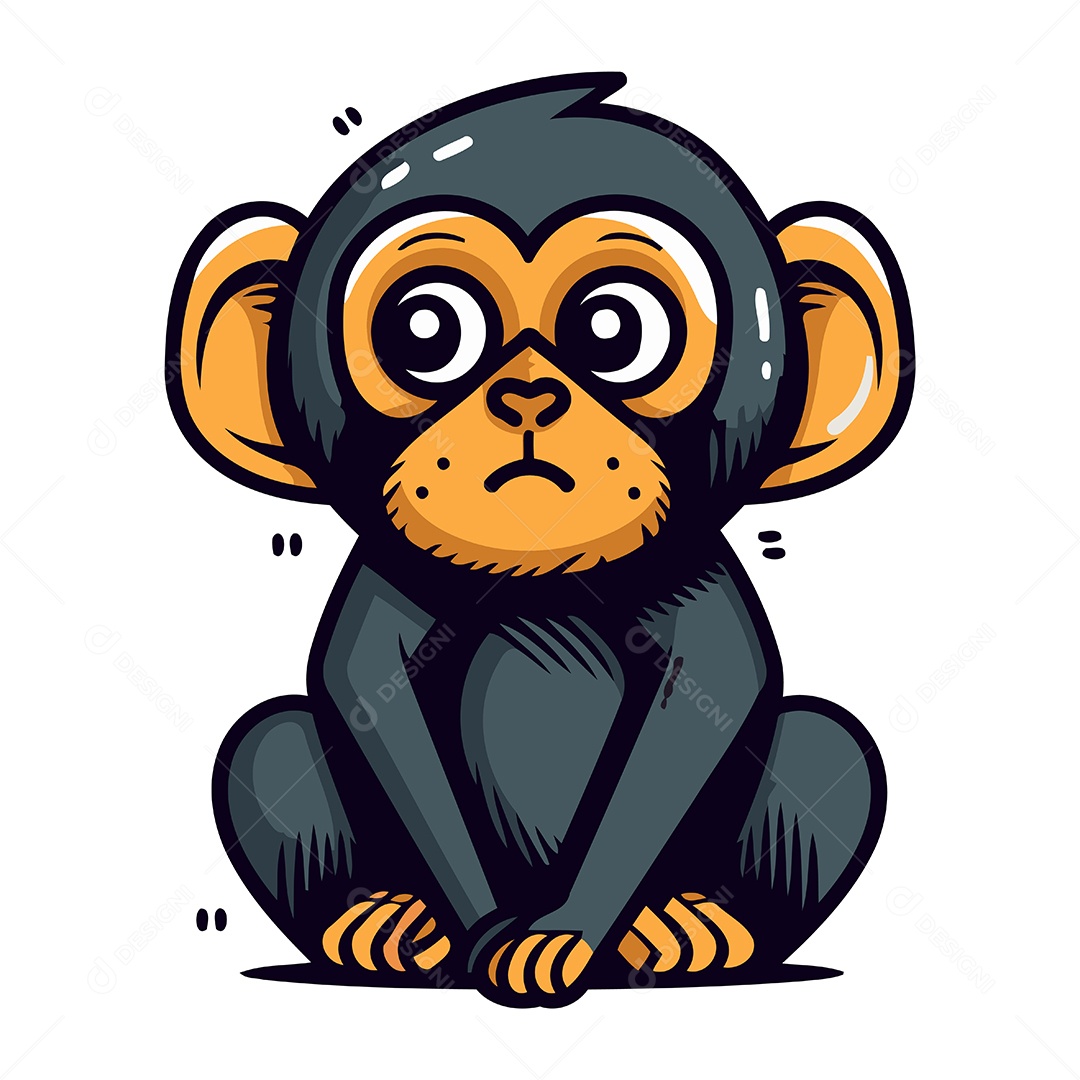 Macaco Desenho Animado Ilustração Vetor EPS