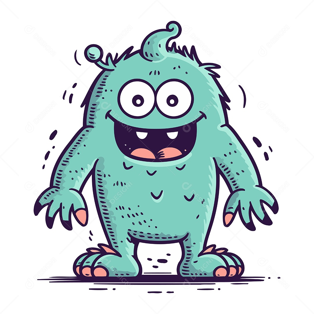 Monstro Desenho Animado Ilustração Vetor EPS