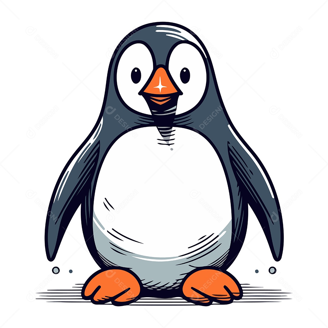 Pinguim Desenho Animado Ilustração Vetor EPS