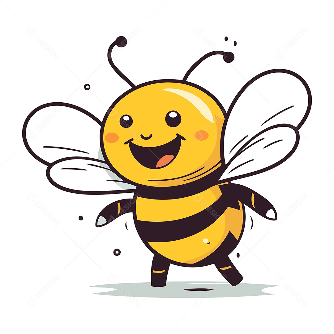 Abelha Desenho Animado Ilustração Vetor EPS