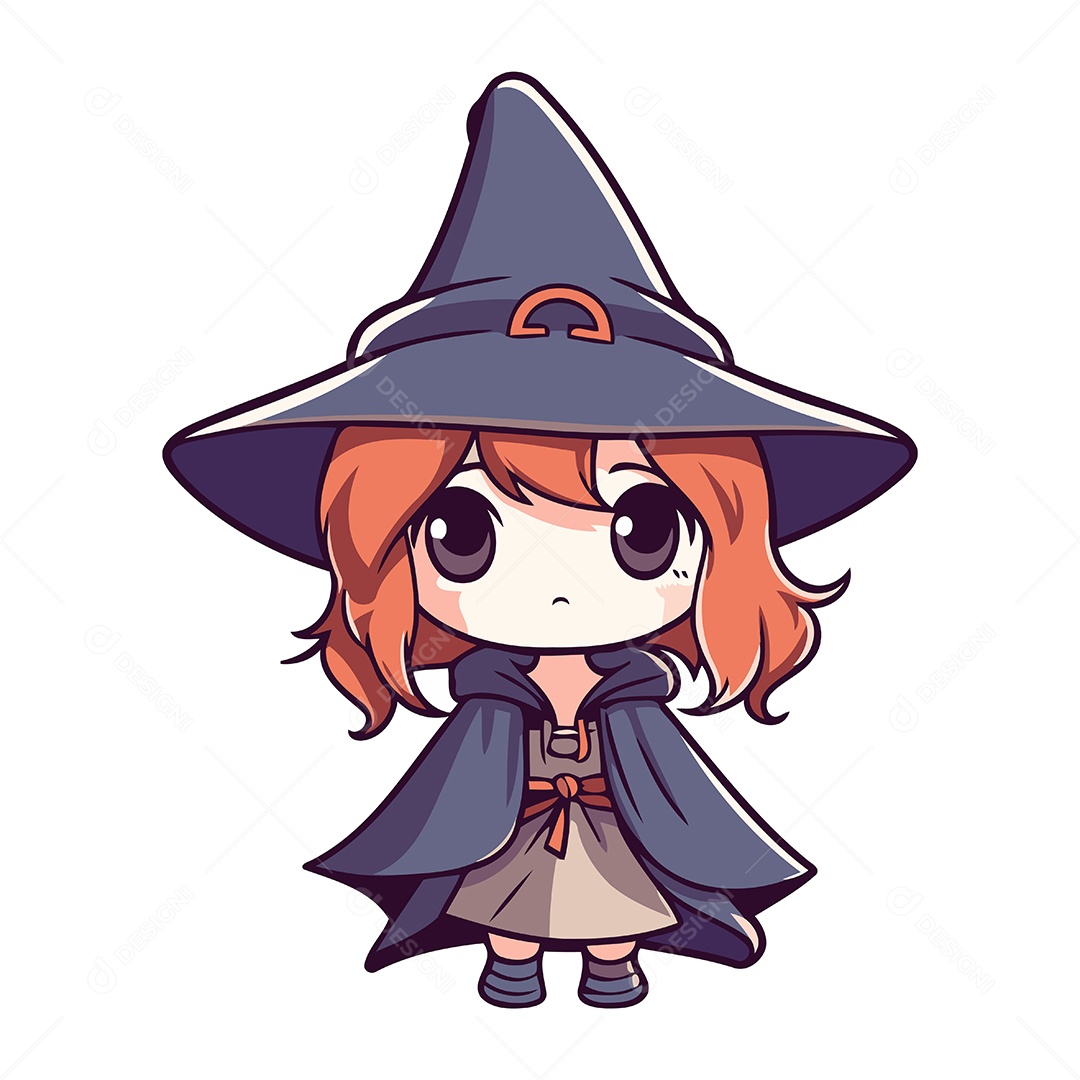 Bruxa Desenho Animado Ilustração Vetor EPS
