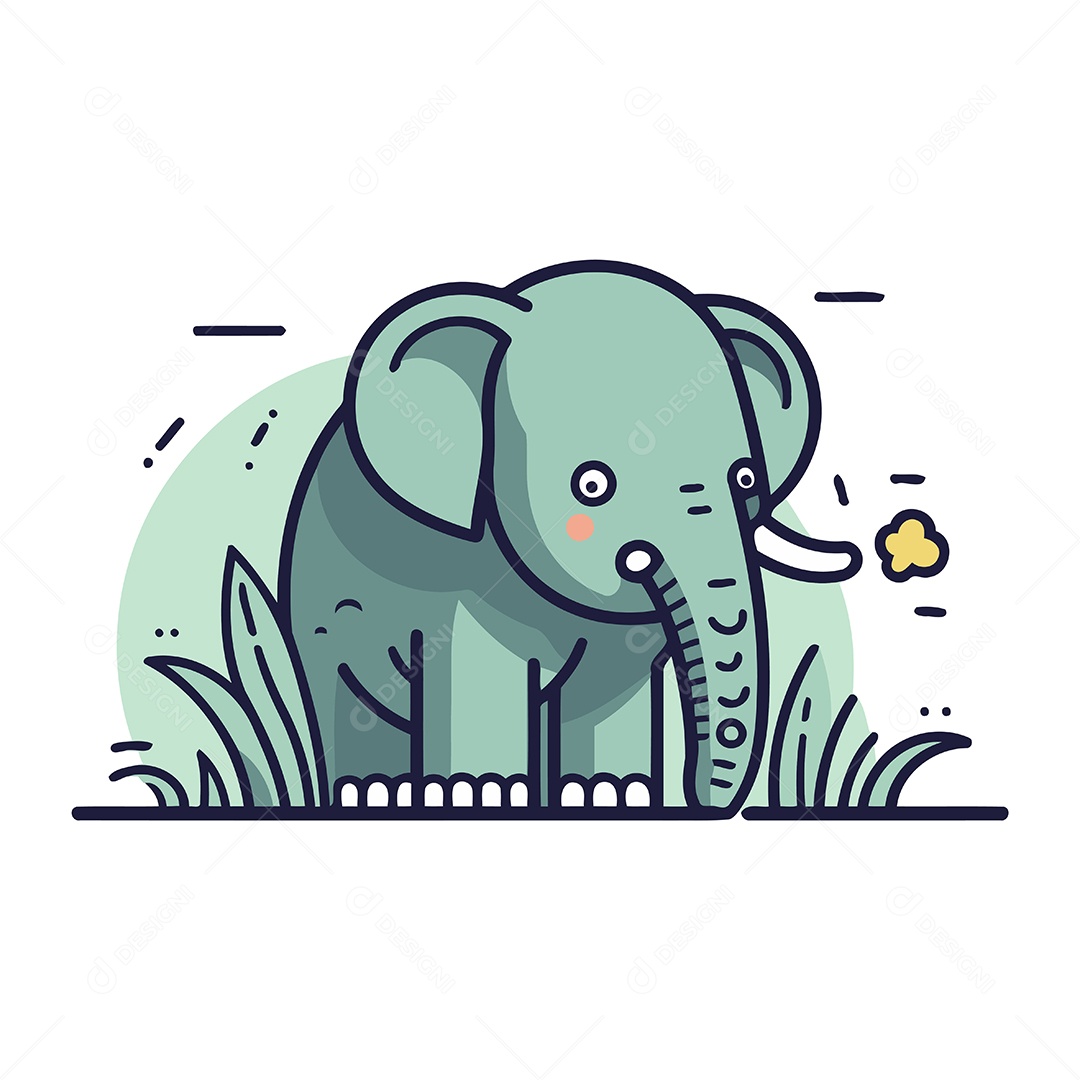 Elefante Desenho Animado Ilustração Vetor EPS