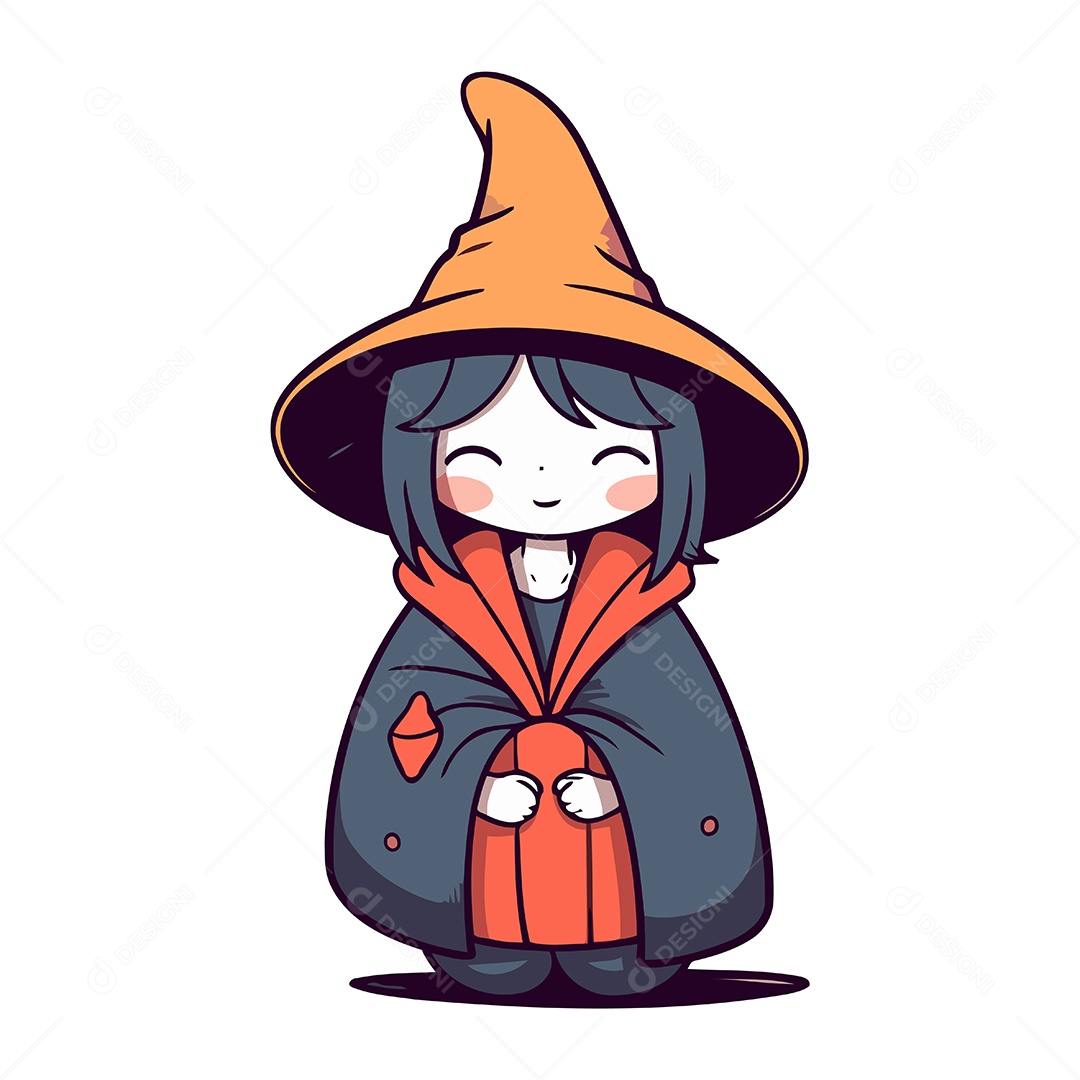 Bruxa Desenho Animado Ilustração Vetor EPS