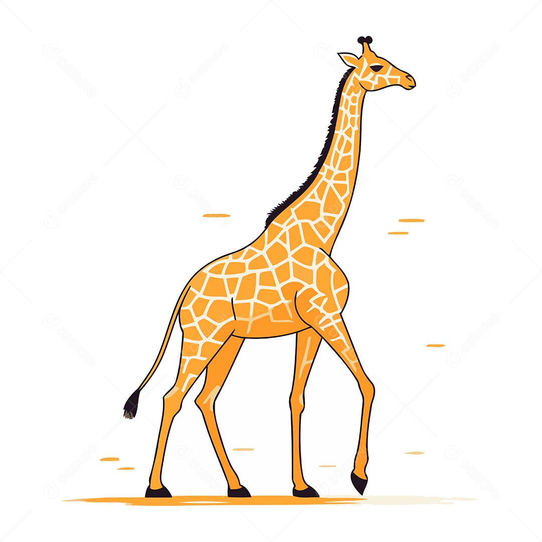 Girafa Desenho Animado Ilustração Vetor EPS
