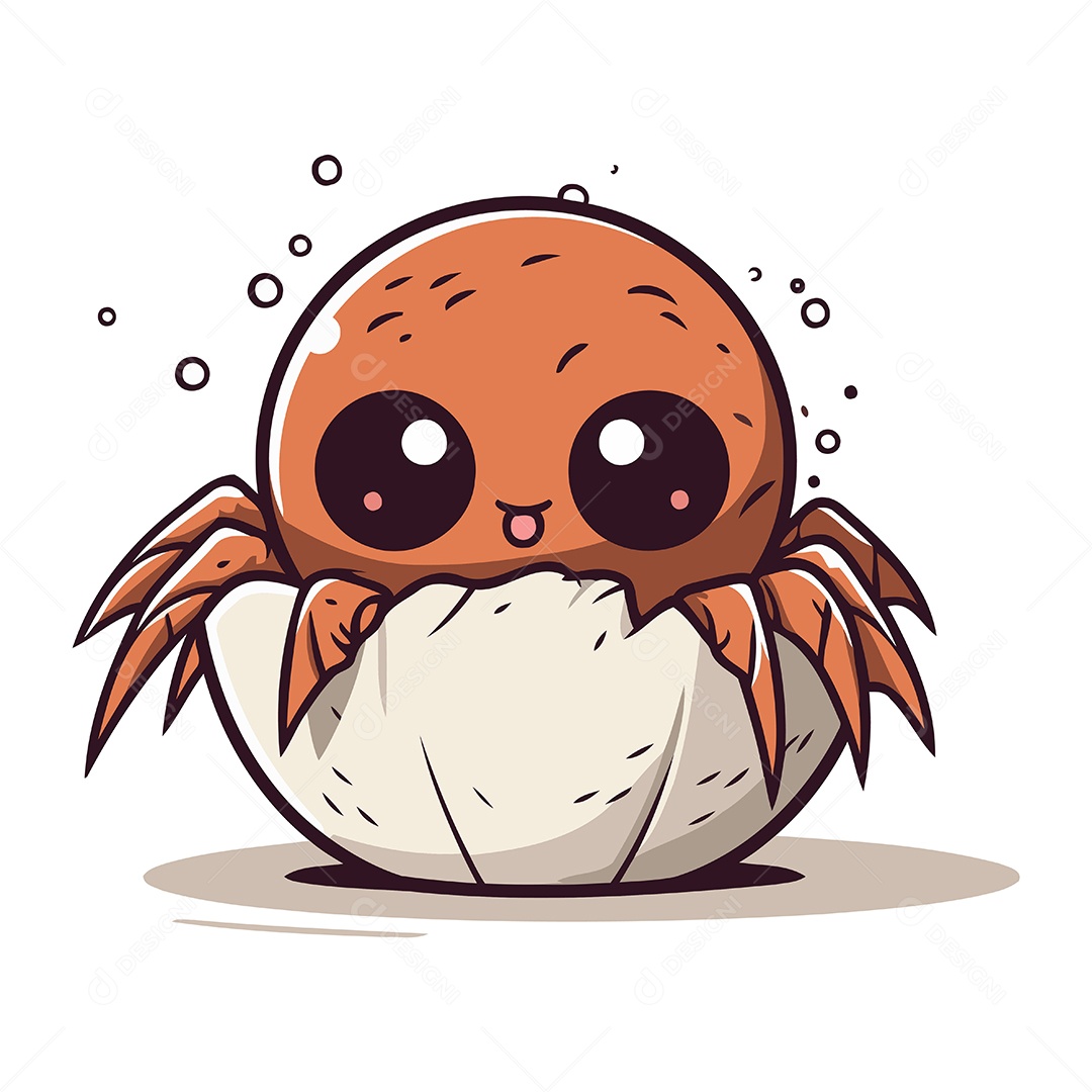 Caranguejo Desenho Animado Ilustração Vetor EPS
