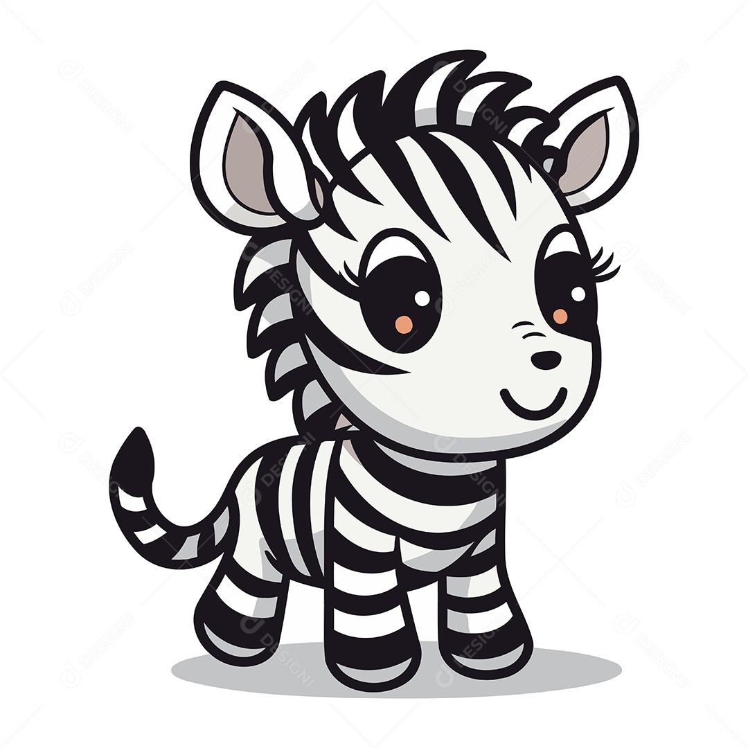 Zebra Desenho Animado Ilustração Vetor EPS