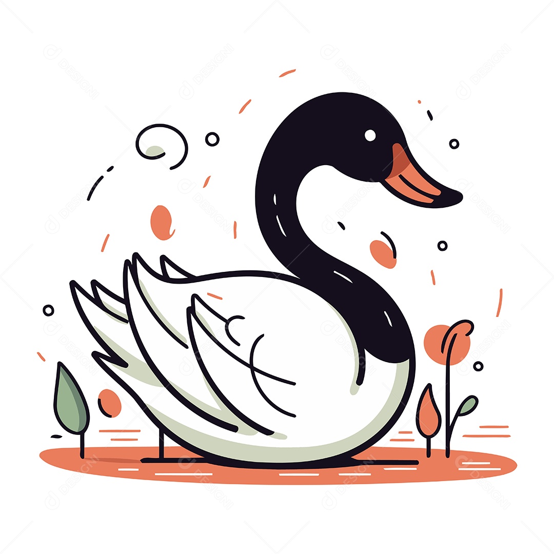 Pato Desenho Animado Ilustração Vetor EPS