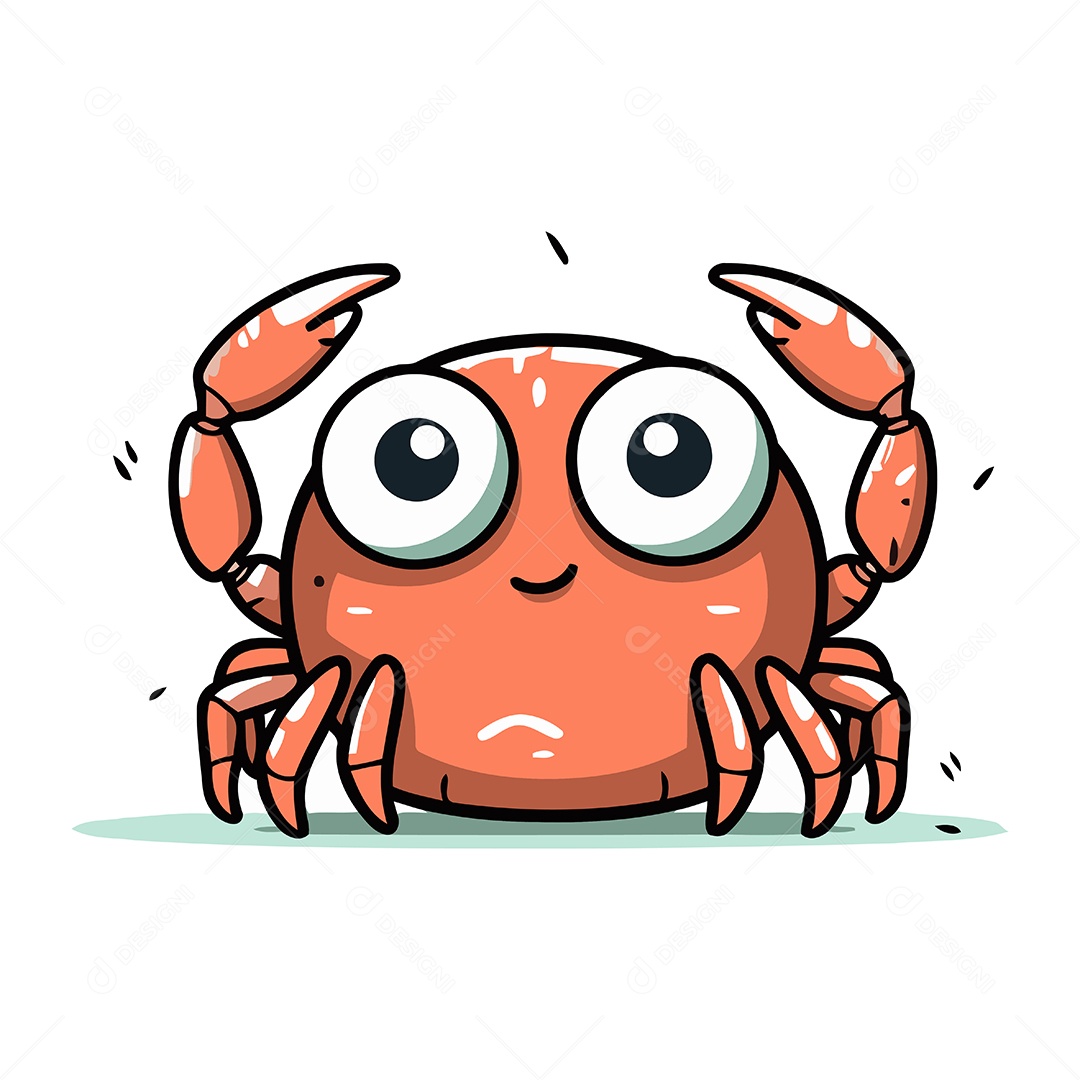 Caranguejo Desenho Animado Ilustração Vetor EPS