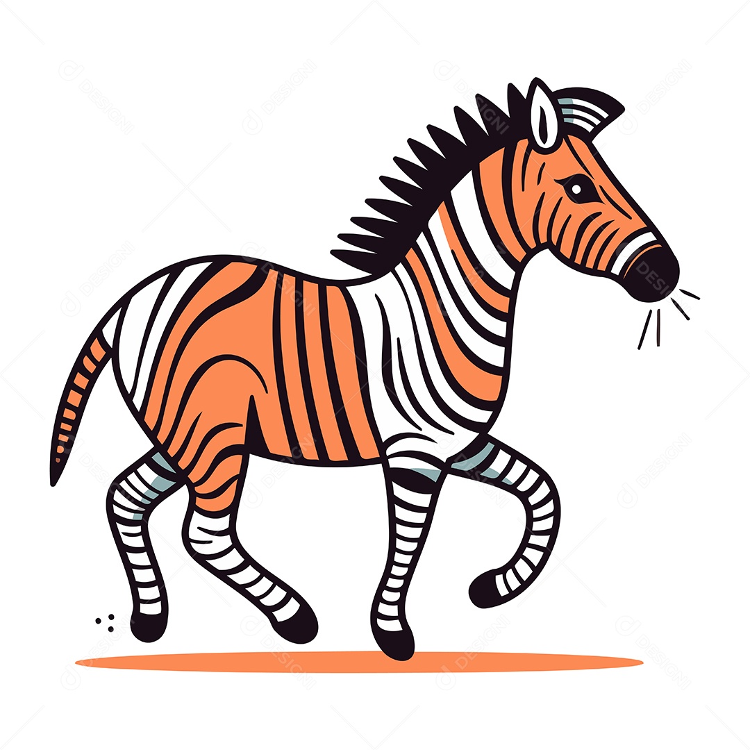 Zebra Desenho Animado Ilustração Vetor EPS