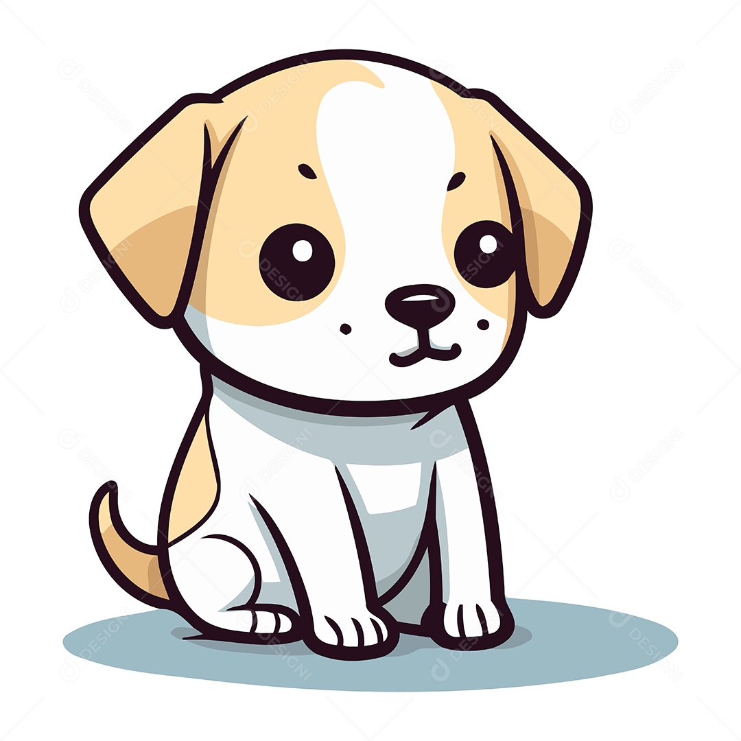 Cachorro Desenho Animado Ilustração Vetor EPS