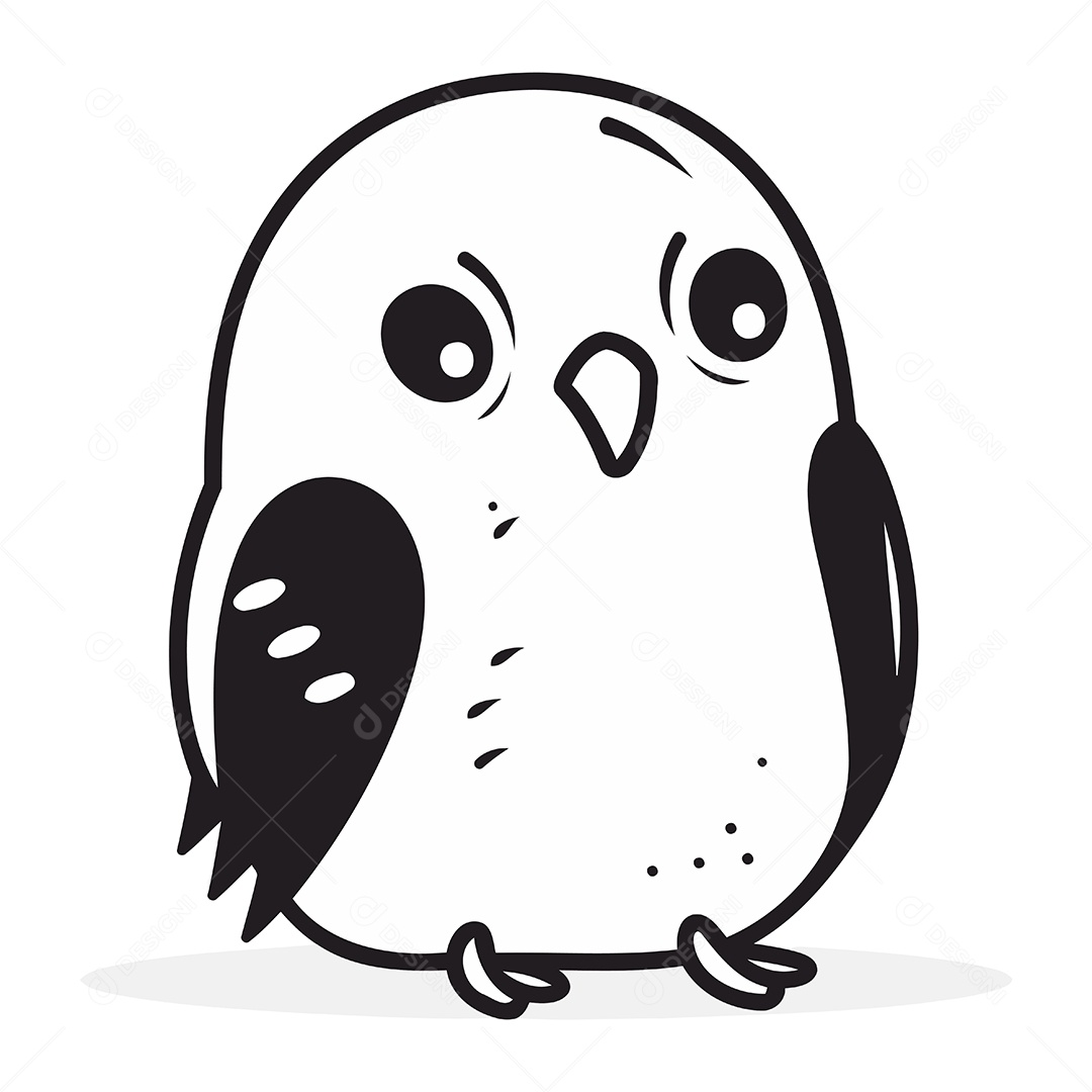 Pinguim Fofo de Desenho Animado Ilustração Vetor EPS