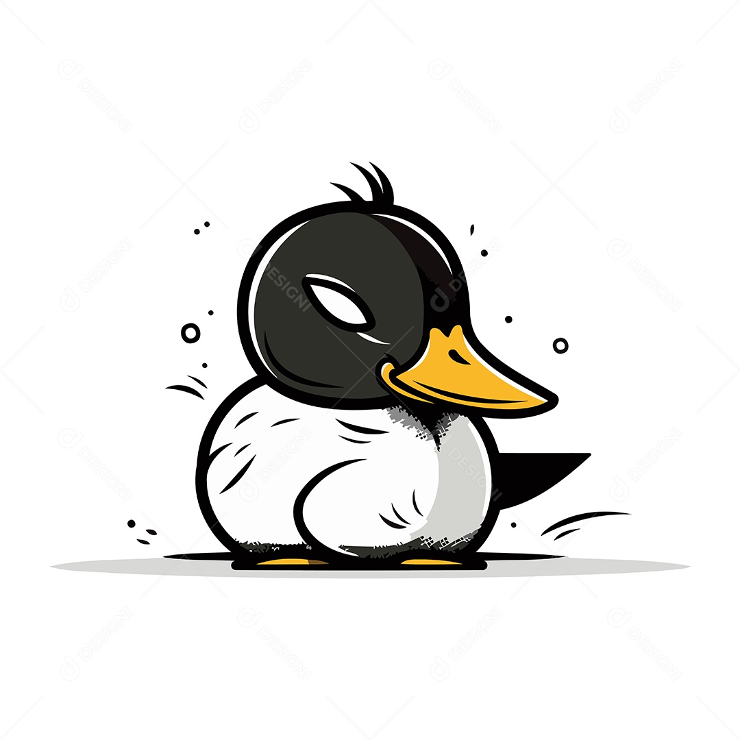 Pato Desenho Animado Ilustração Vetor EPS