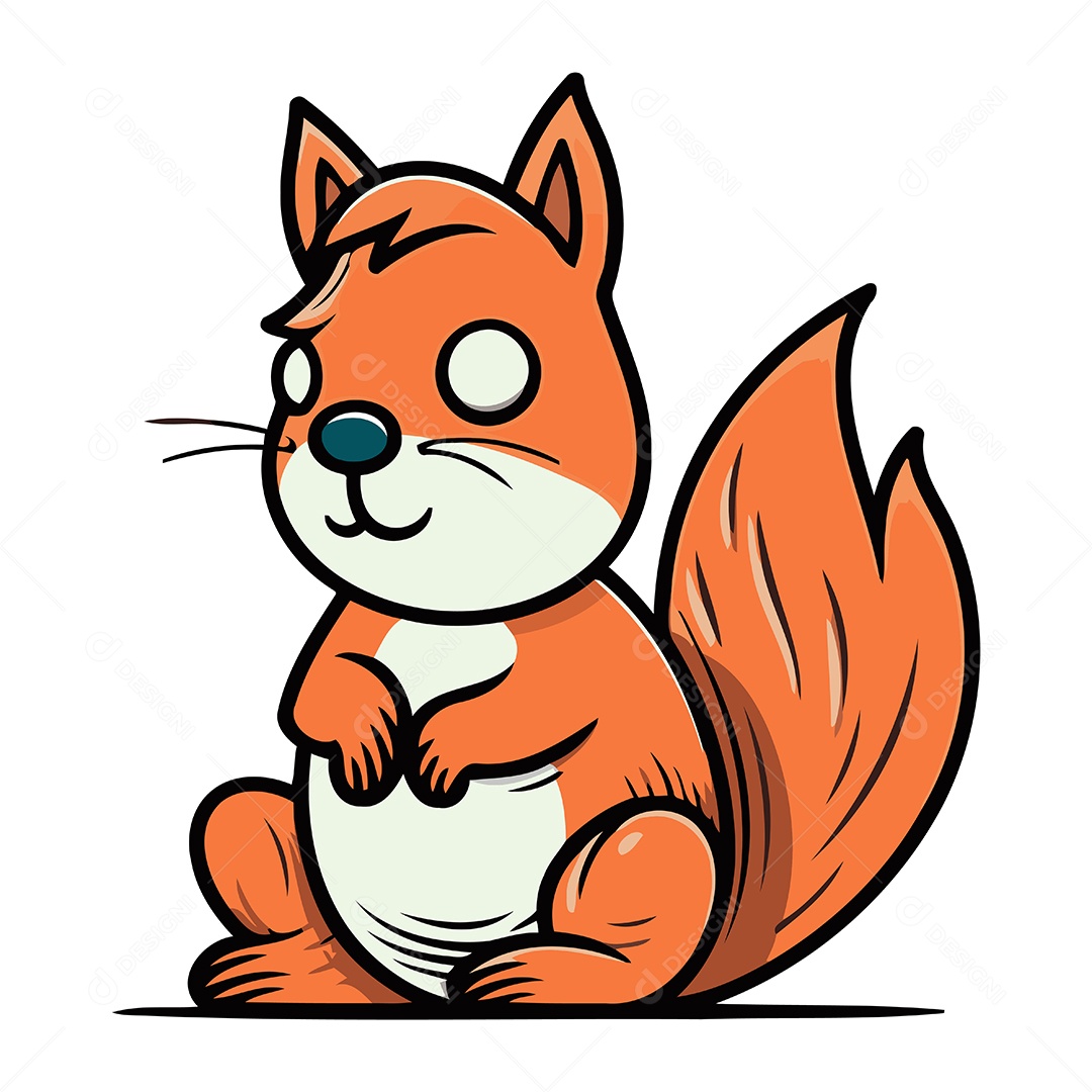 Esquilo Desenho Animado Ilustração Vetor EPS