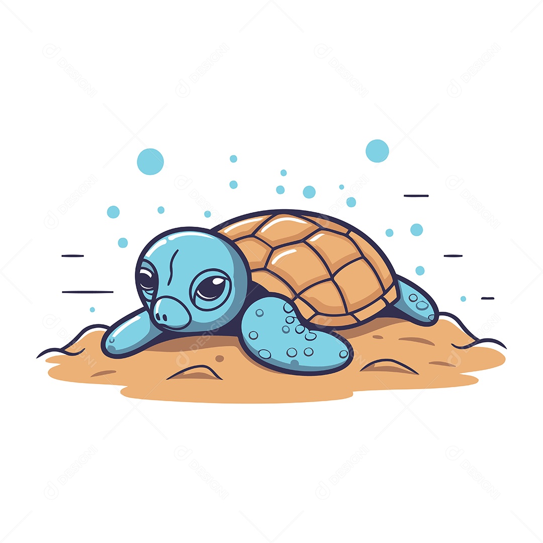Tartaruga Desenho Animado Ilustração Vetor EPS