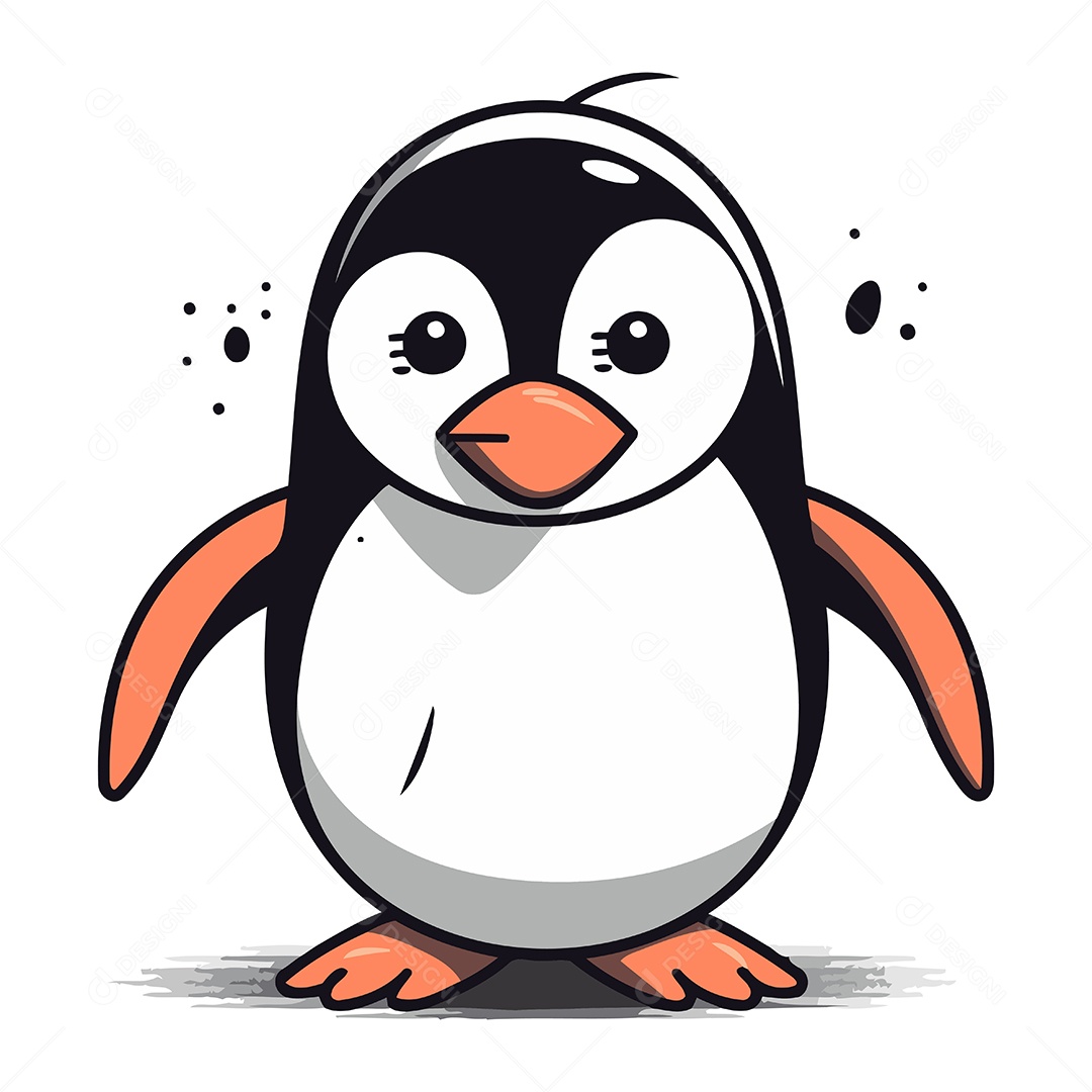 Pinguim Desenho Animado Ilustração Vetor EPS