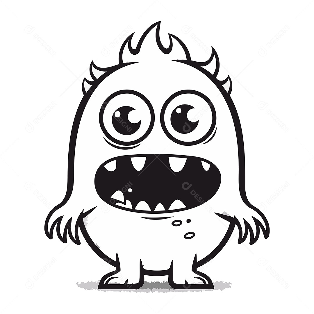 Monstro Desenho Animado Ilustração Vetor EPS