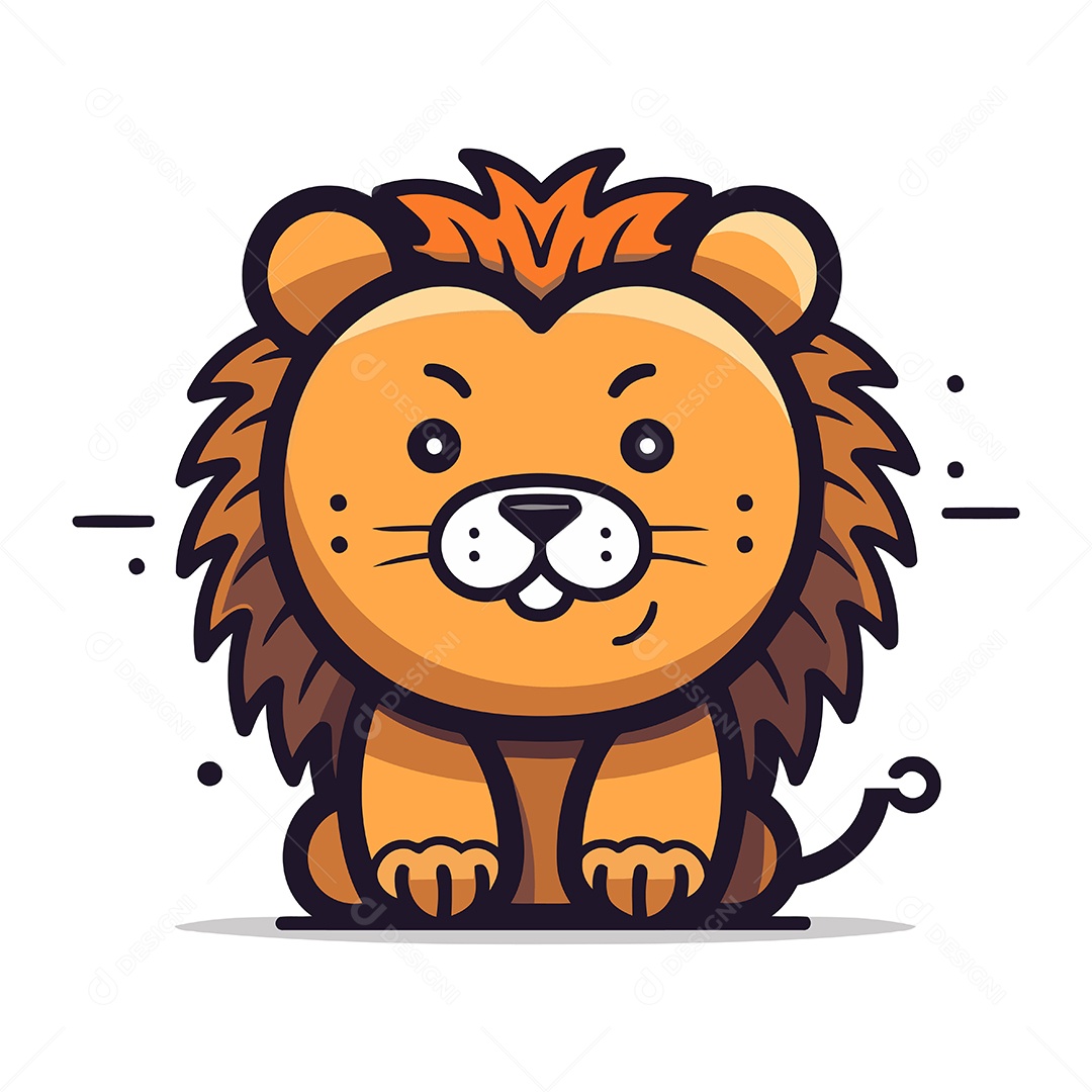 Leão Desenho Animado Ilustração Vetor EPS