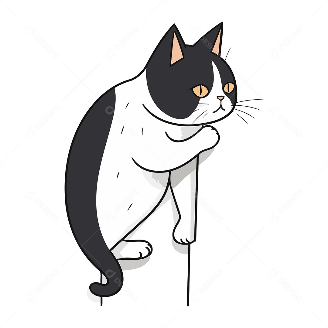 Gato de Desenho Animado Ilustração Vetor EPS