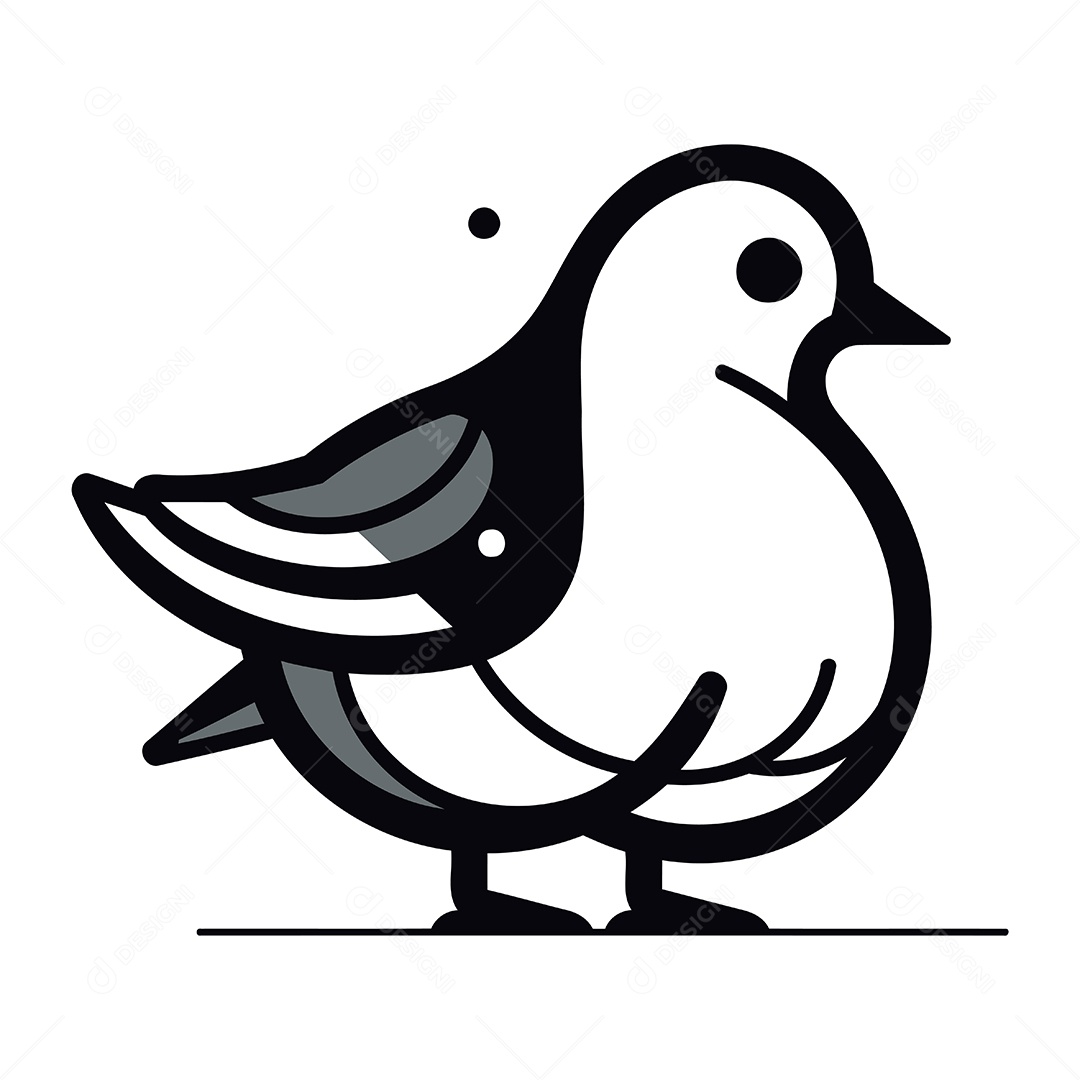 Pombo de Desenho Animado Ilustração Vetor EPS