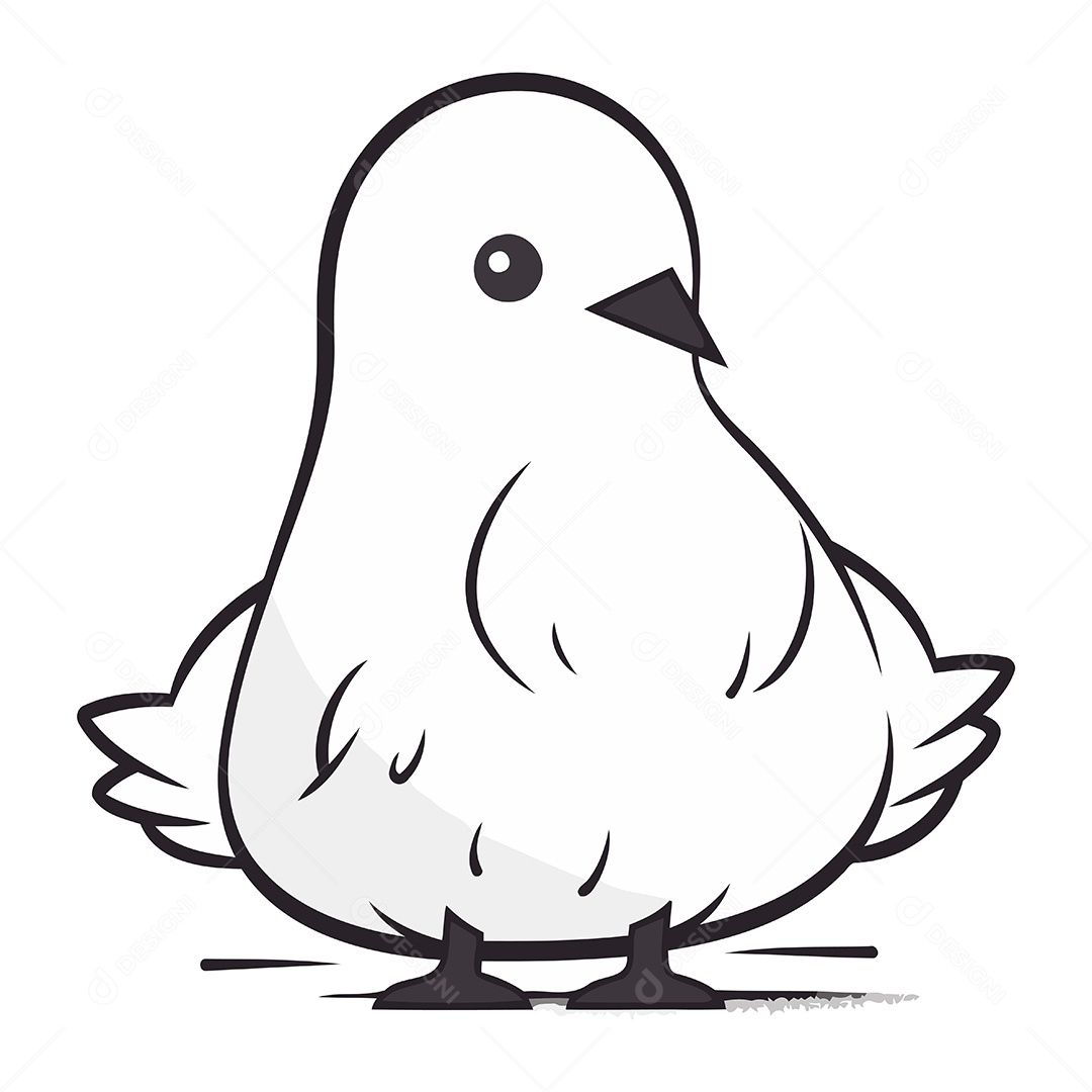 Pombo de Desenho Animado Ilustração Vetor EPS