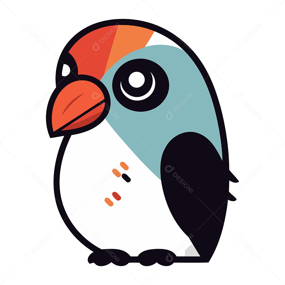 Pinguim Fofo de Desenho Animado Ilustração Vetor EPS