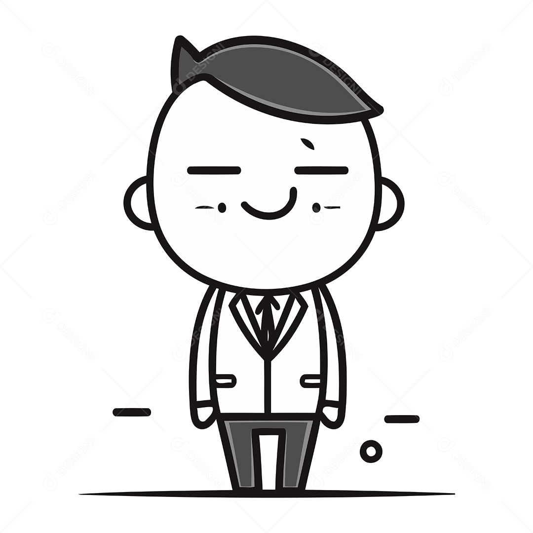 Homem de Desenho Animado Ilustração Vetor EPS