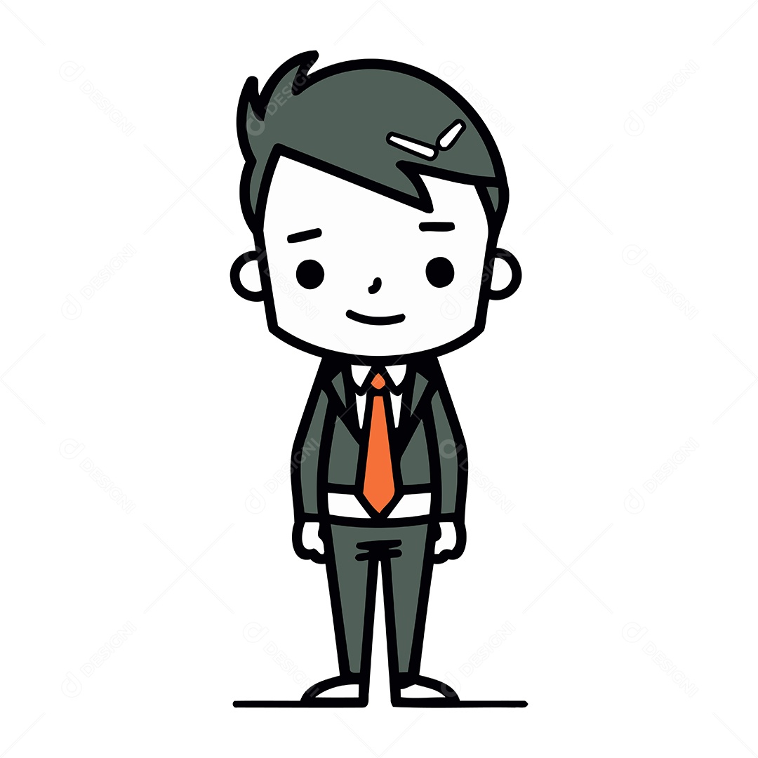 Homem de Negócio Desenho Animado Ilustração Vetor EPS