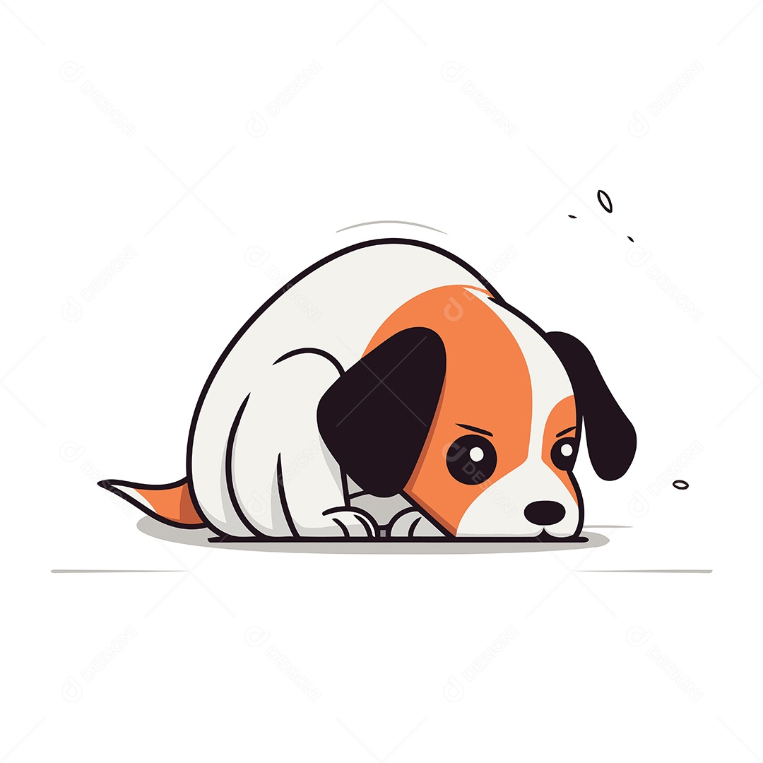 Cachorro Fofo de Desenho Animado Ilustração Vetor EPS